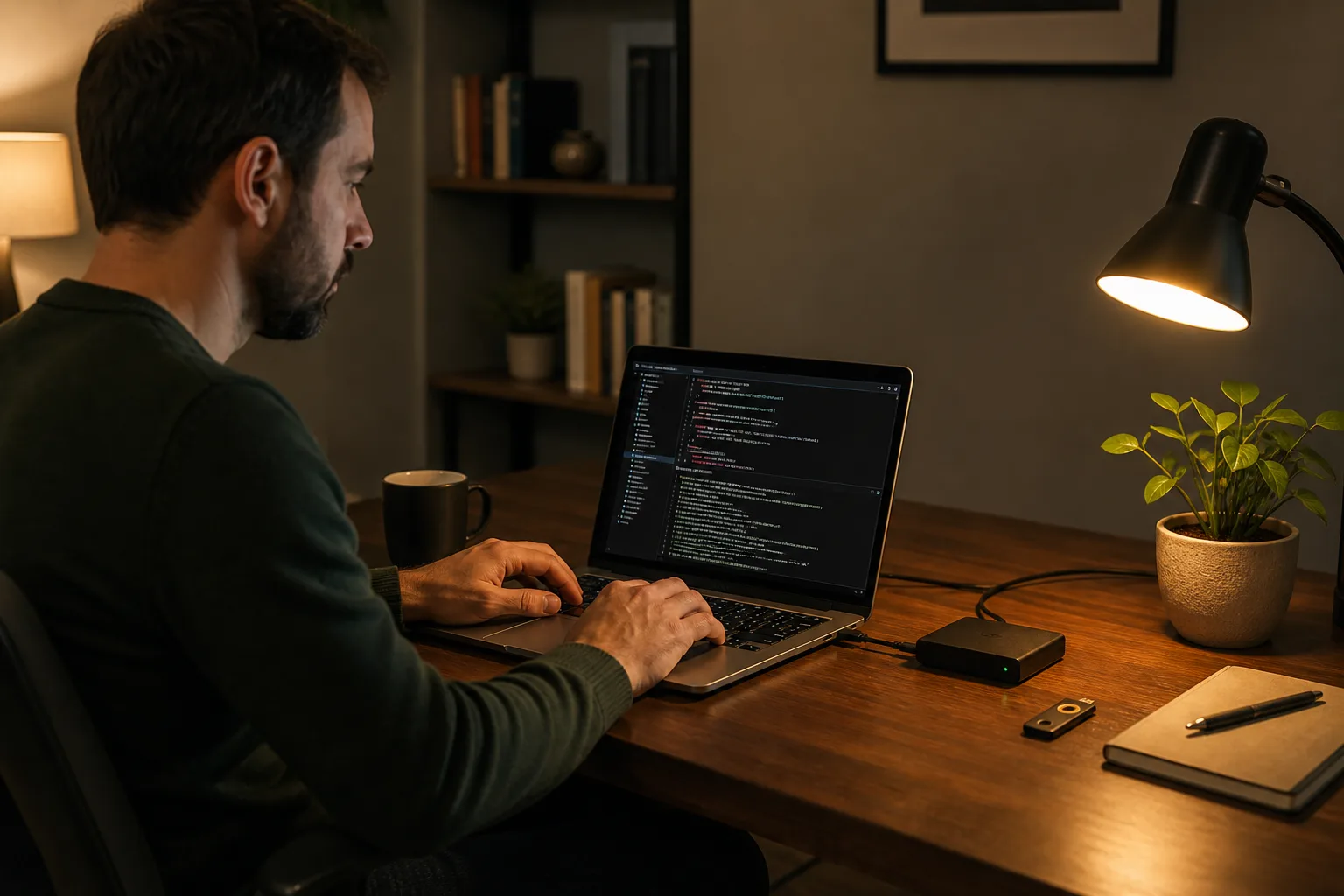 Developer connecting Claude Code to Google Search Console through a local MCP process and OAuth key