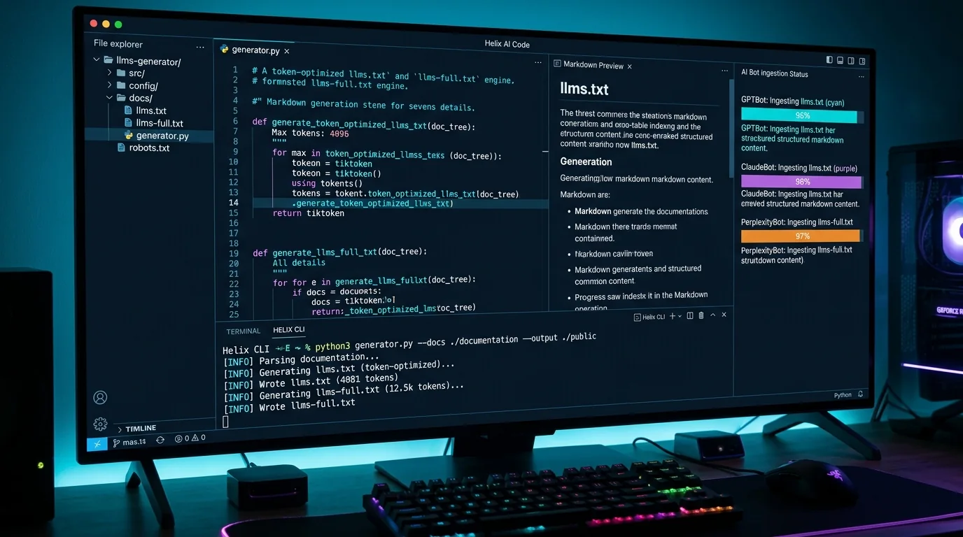 Executing LLMs.txt & Markdown Standard Generator in Perplexity Pro - Architecture and Workflow